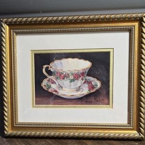 Framed Teacup and Saucer Art Print